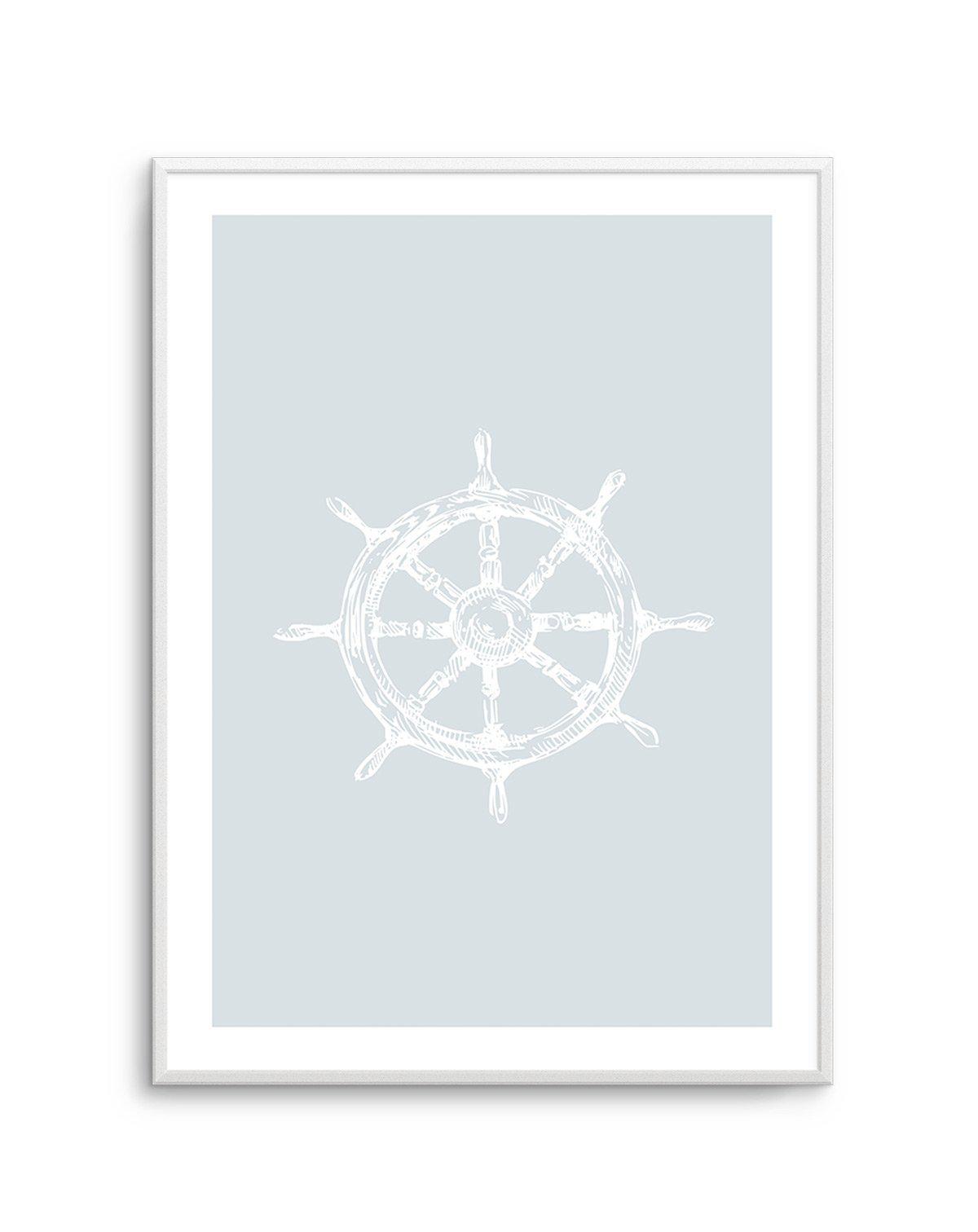 Yacht Wheel | 2 Colour Options Art Print-PRINT-Olive et Oriel-Olive et Oriel-Buy-Australian-Art-Prints-Online-with-Olive-et-Oriel-Your-Artwork-Specialists-Austrailia-Decorate-With-Coastal-Photo-Wall-Art-Prints-From-Our-Beach-House-Artwork-Collection-Fine-Poster-and-Framed-Artwork