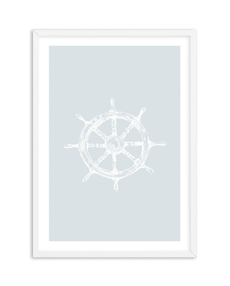 Yacht Wheel | 2 Colour Options Art Print-PRINT-Olive et Oriel-Olive et Oriel-A5 | 5.8" x 8.3" | 14.8 x 21cm-White-With White Border-Buy-Australian-Art-Prints-Online-with-Olive-et-Oriel-Your-Artwork-Specialists-Austrailia-Decorate-With-Coastal-Photo-Wall-Art-Prints-From-Our-Beach-House-Artwork-Collection-Fine-Poster-and-Framed-Artwork