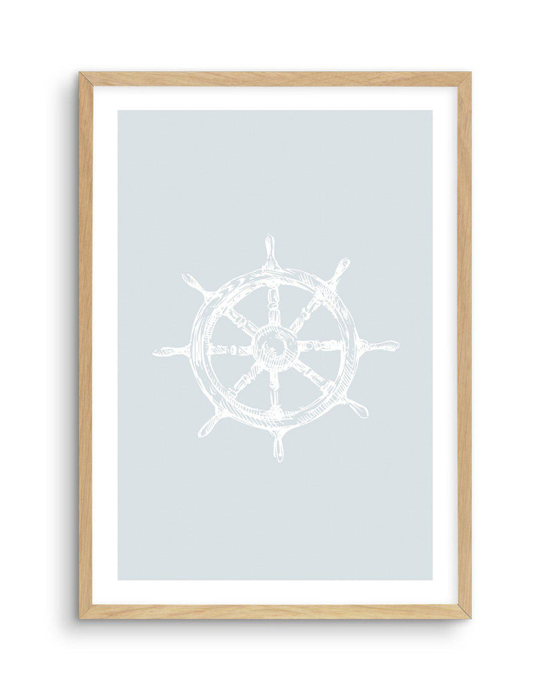 Yacht Wheel | 2 Colour Options Art Print-PRINT-Olive et Oriel-Olive et Oriel-A5 | 5.8" x 8.3" | 14.8 x 21cm-Oak-With White Border-Buy-Australian-Art-Prints-Online-with-Olive-et-Oriel-Your-Artwork-Specialists-Austrailia-Decorate-With-Coastal-Photo-Wall-Art-Prints-From-Our-Beach-House-Artwork-Collection-Fine-Poster-and-Framed-Artwork