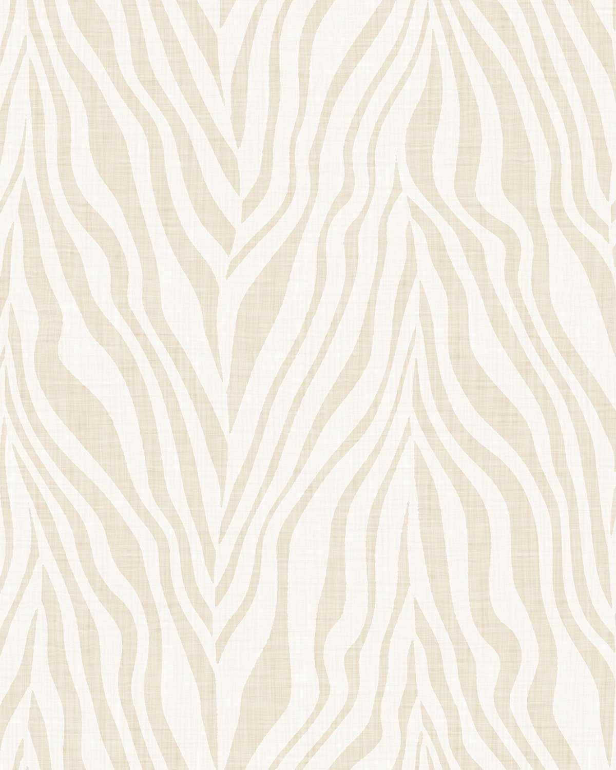 Zebra on Linen in Bone Wallpaper - Olive et Oriel