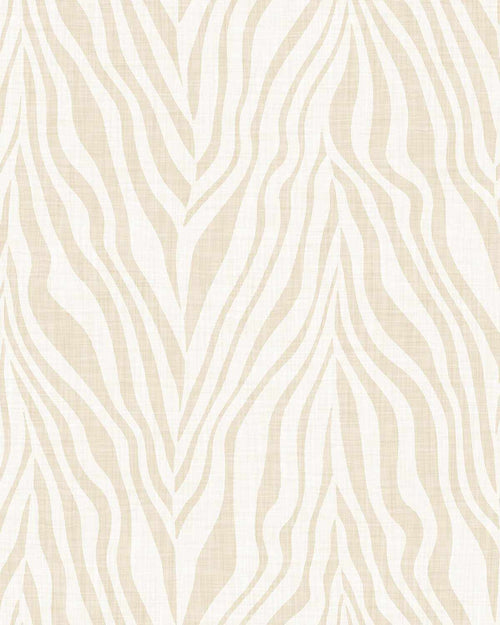 Zebra on Linen in Bone Wallpaper - Olive et Oriel