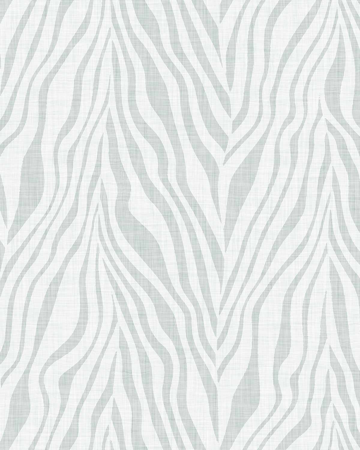 Zebra on Linen in Mist Wallpaper - Olive et Oriel