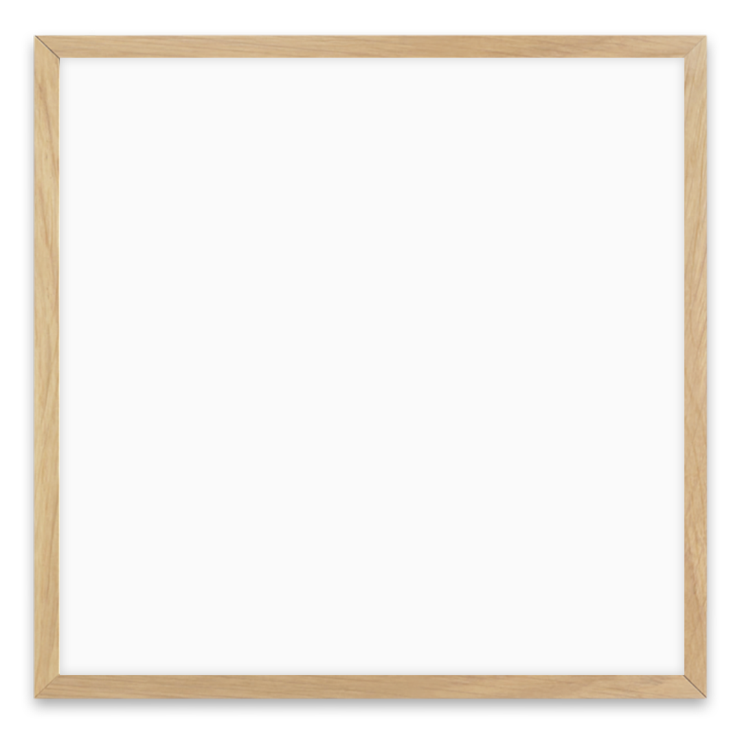 Oak finish, standard acrylic frame